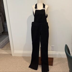 PAIGE Jet Black Women's Denim Overalls